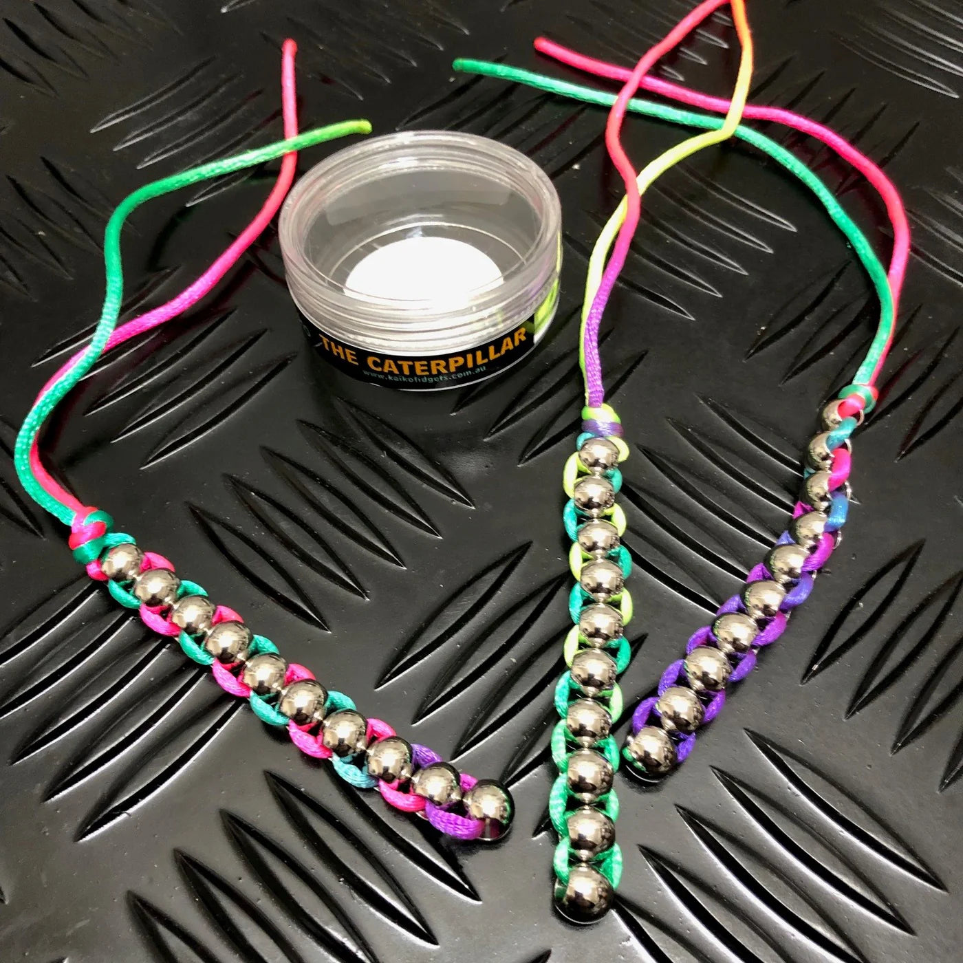 Kaiko Caterpillar Hand Fidget Rainbow Cord