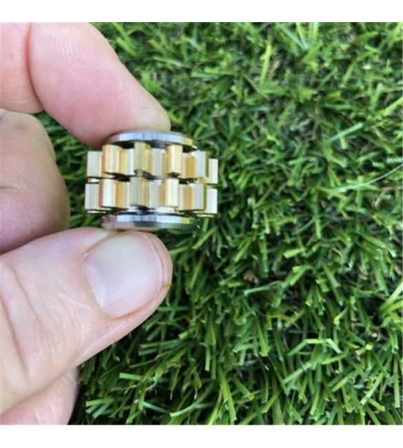 Kaiko Double Cog Fidget Silver Side view