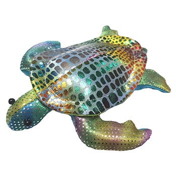 Small Weighted Turtle Blue, Green and Silver 16cm 380gm