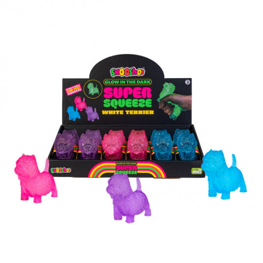 Smooshos Super Squeeze White Terrier Glow In Dark