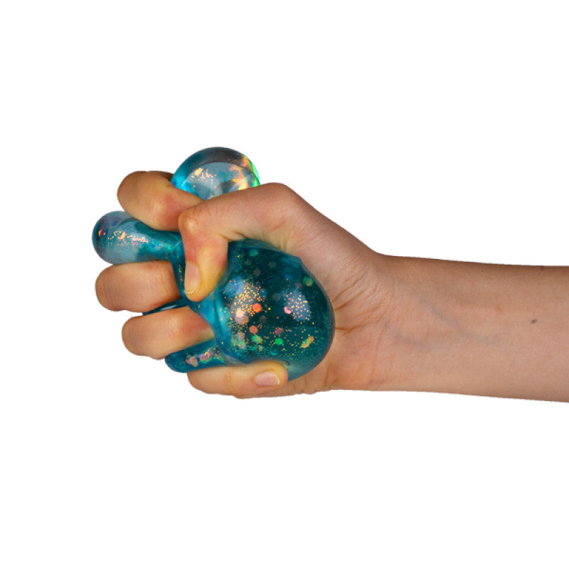 Smooshos Super Squeeze Glitter Polyhedron Squeezed