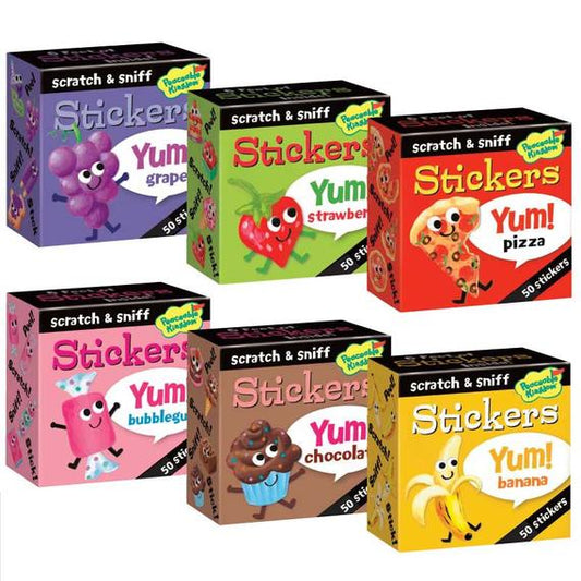 Peaceable Kingdom Scratch & Sniff – Yum Stickers Roll 50